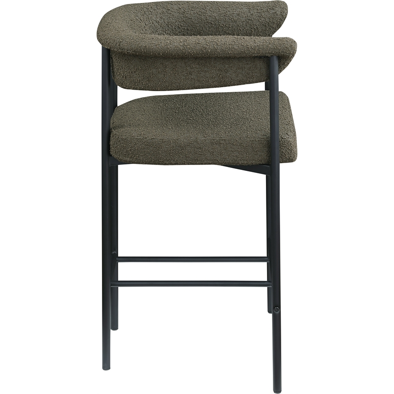 Meridian Furniture Malin Olive Boucle Fabric Counter Stool (Set of 2)