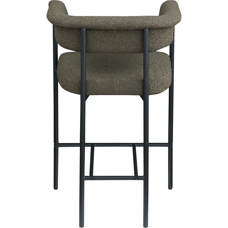 Meridian Furniture Malin Olive Boucle Fabric Counter Stool (Set of 2)