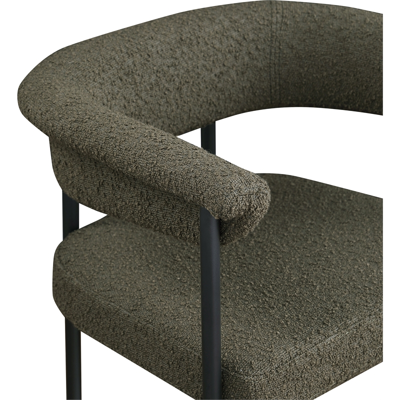 Meridian Furniture Malin Olive Boucle Fabric Counter Stool (Set of 2)