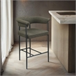 Meridian Furniture Malin Olive Boucle Fabric Counter Stool (Set of 2)