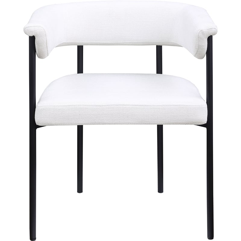 Meridian Furniture Malin Cream Linen Textured Fabric Dining Chair (Set of 2)