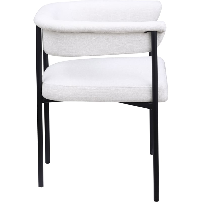 Meridian Furniture Malin Cream Linen Textured Fabric Dining Chair (Set of 2)