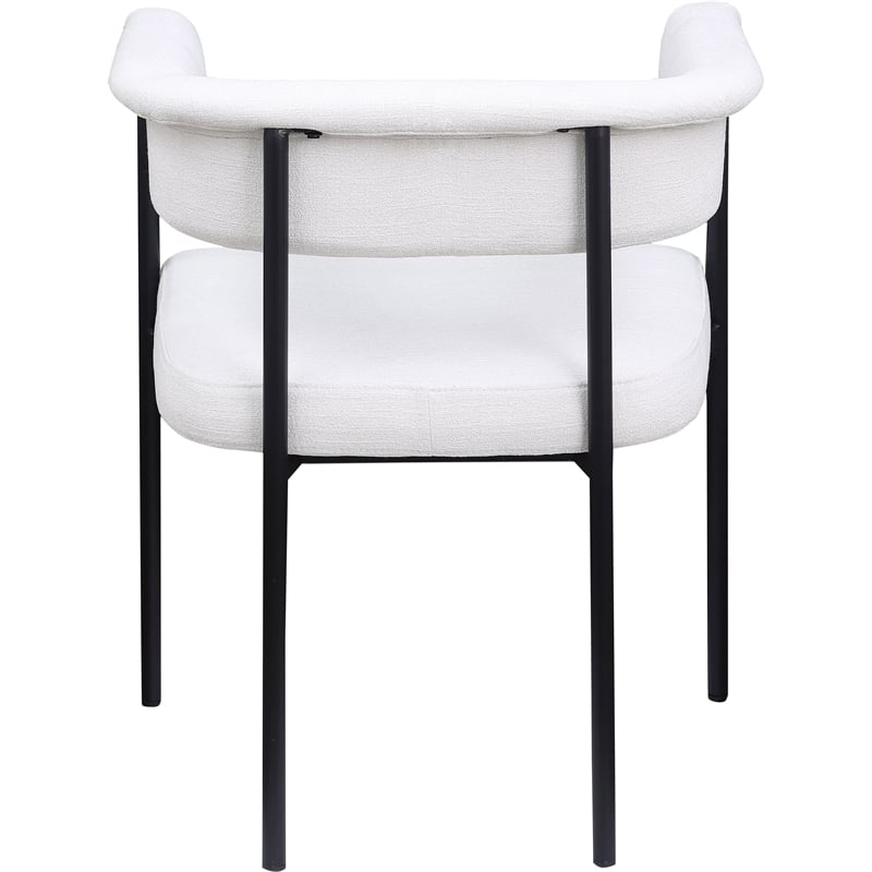 Meridian Furniture Malin Cream Linen Textured Fabric Dining Chair (Set of 2)
