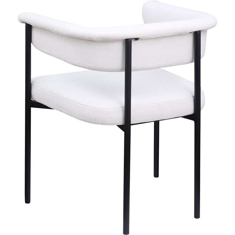 Meridian Furniture Malin Cream Linen Textured Fabric Dining Chair (Set of 2)