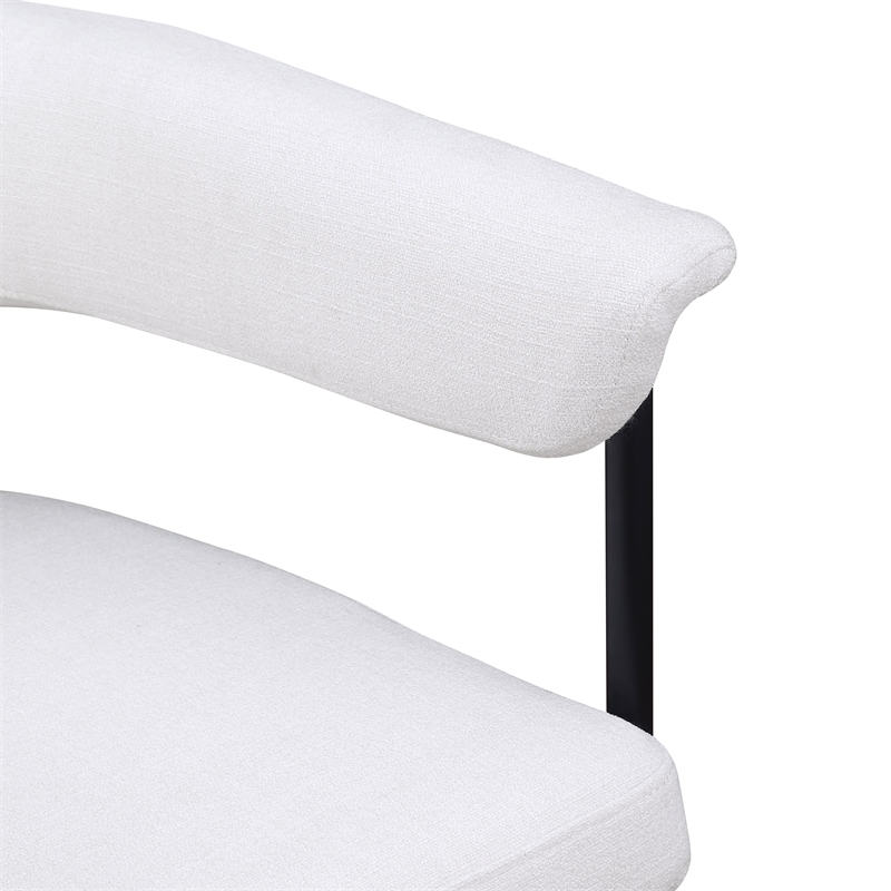 Meridian Furniture Malin Cream Linen Textured Fabric Dining Chair (Set of 2)