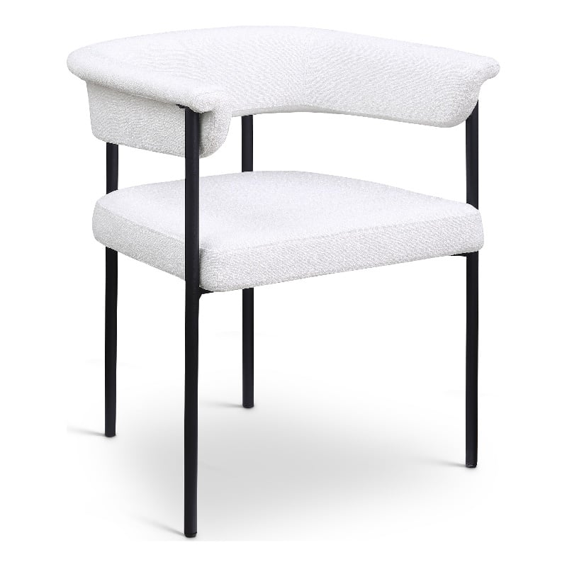 Meridian Furniture Malin Cream Linen Textured Fabric Dining Chair (Set of 2)
