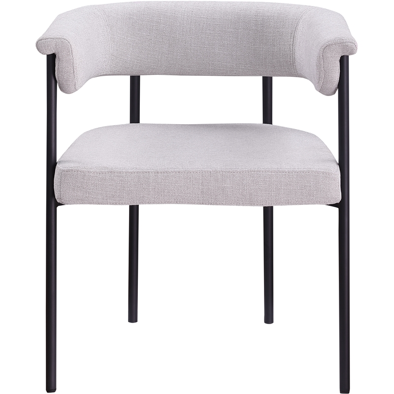 Meridian Furniture Malin Grey Linen Textured Fabric Dining Chair (Set of 2)