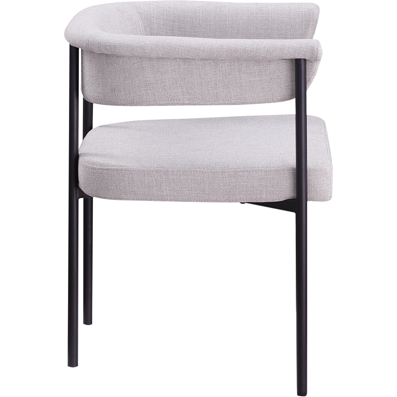 Meridian Furniture Malin Grey Linen Textured Fabric Dining Chair (Set of 2)