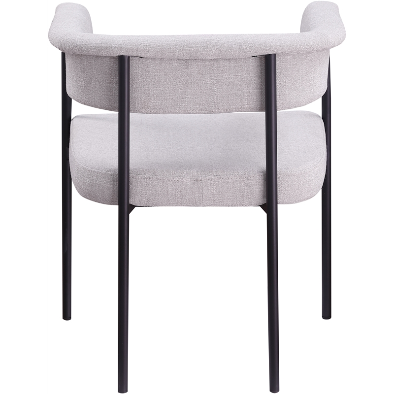 Meridian Furniture Malin Grey Linen Textured Fabric Dining Chair (Set of 2)