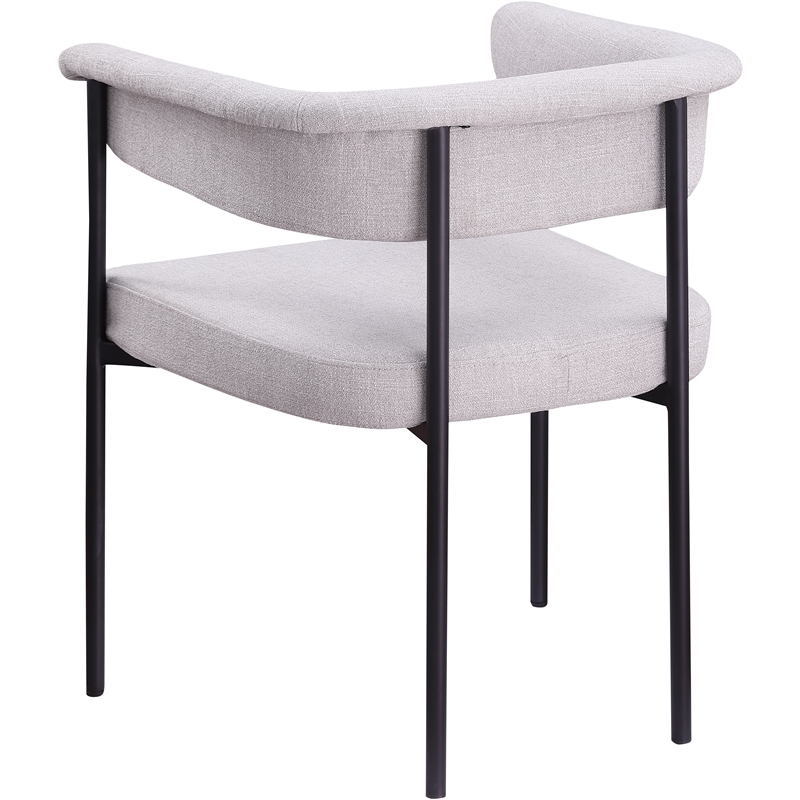 Meridian Furniture Malin Grey Linen Textured Fabric Dining Chair (Set of 2)