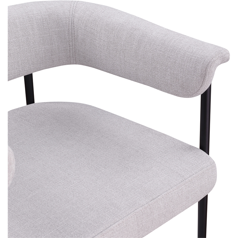 Meridian Furniture Malin Grey Linen Textured Fabric Dining Chair (Set of 2)