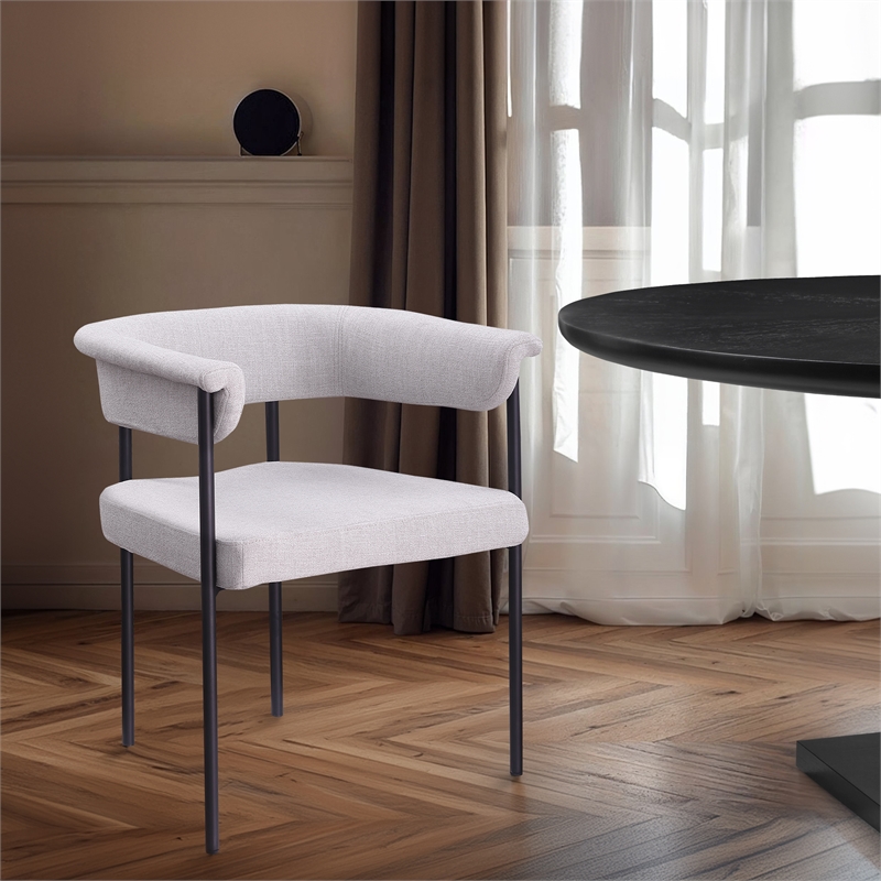 Meridian Furniture Malin Grey Linen Textured Fabric Dining Chair (Set of 2)