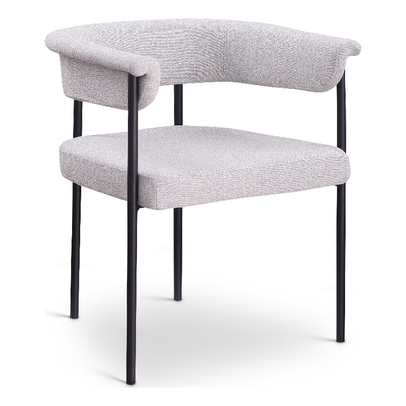 Meridian Furniture Malin Grey Linen Textured Fabric Dining Chair (Set of 2)