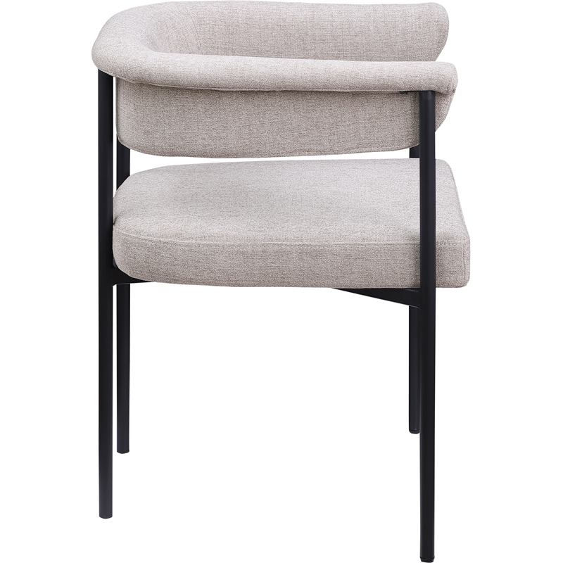 Meridian Furniture Malin Taupe Linen Textured Fabric Dining Chair (Set of 2)