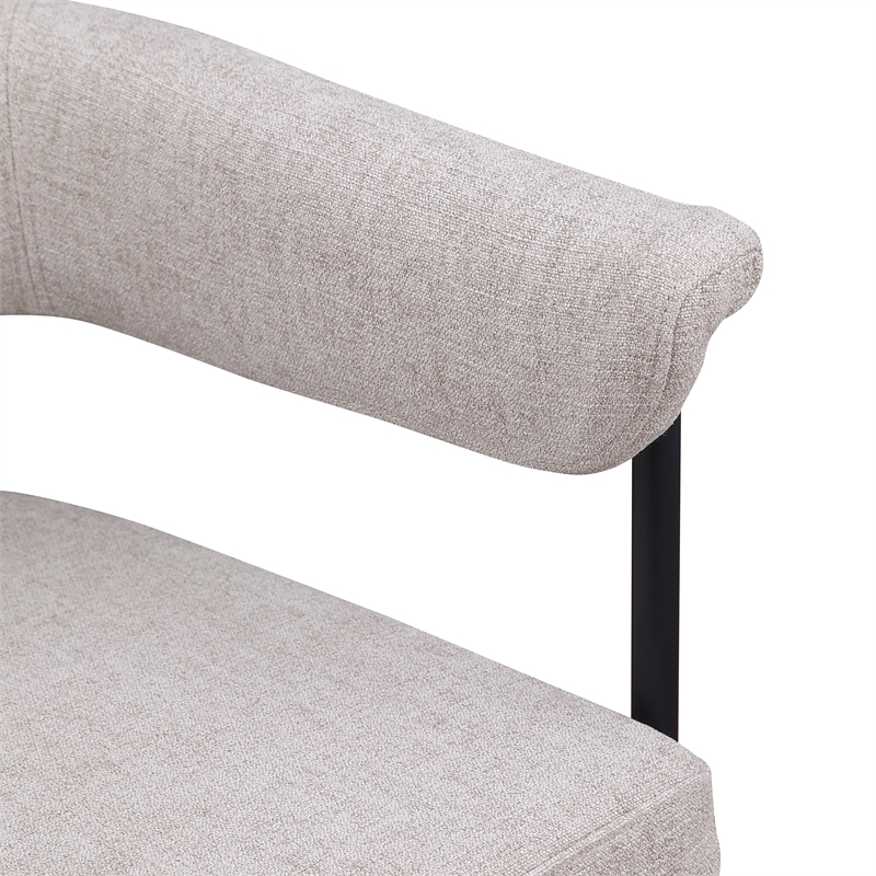 Meridian Furniture Malin Taupe Linen Textured Fabric Dining Chair (Set of 2)