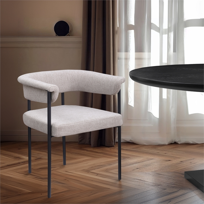 Meridian Furniture Malin Taupe Linen Textured Fabric Dining Chair (Set of 2)