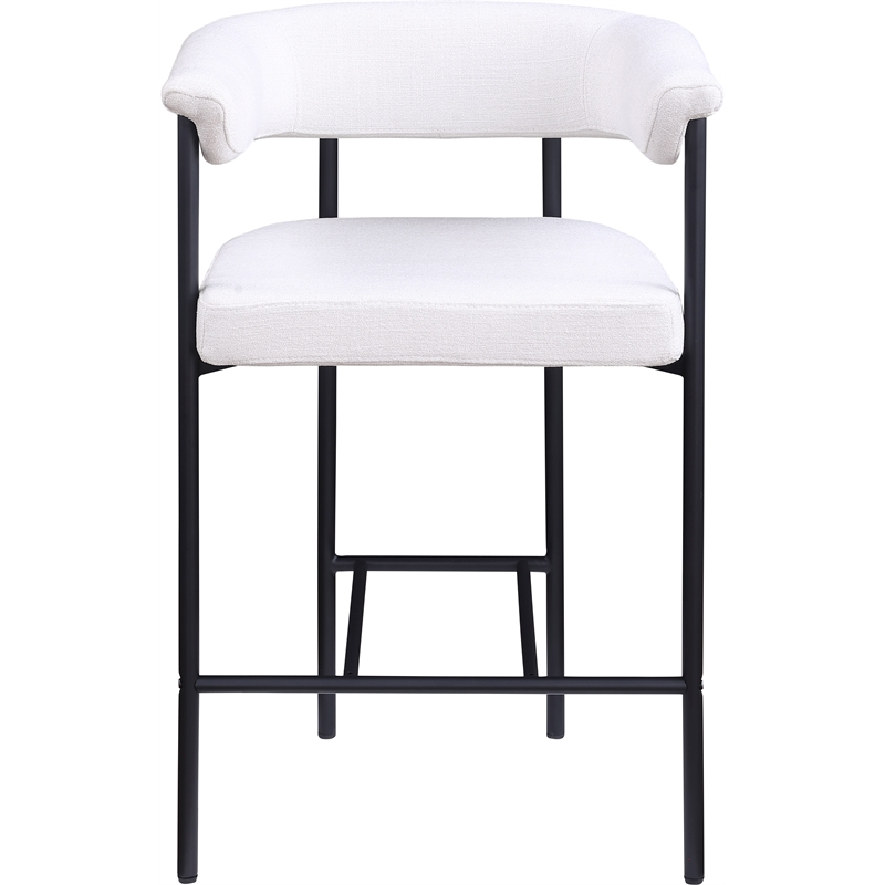 Meridian Furniture Malin Cream Linen Textured Fabric Counter Stool (Set of 2)