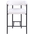 Meridian Furniture Malin Cream Linen Textured Fabric Counter Stool (Set of 2)
