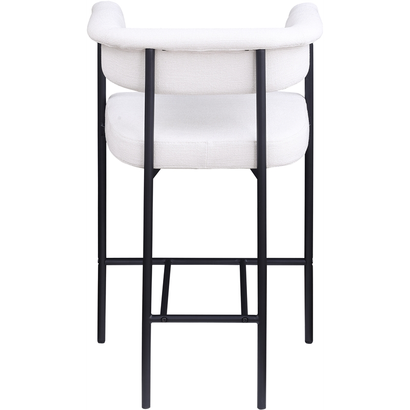 Meridian Furniture Malin Cream Linen Textured Fabric Counter Stool (Set of 2)