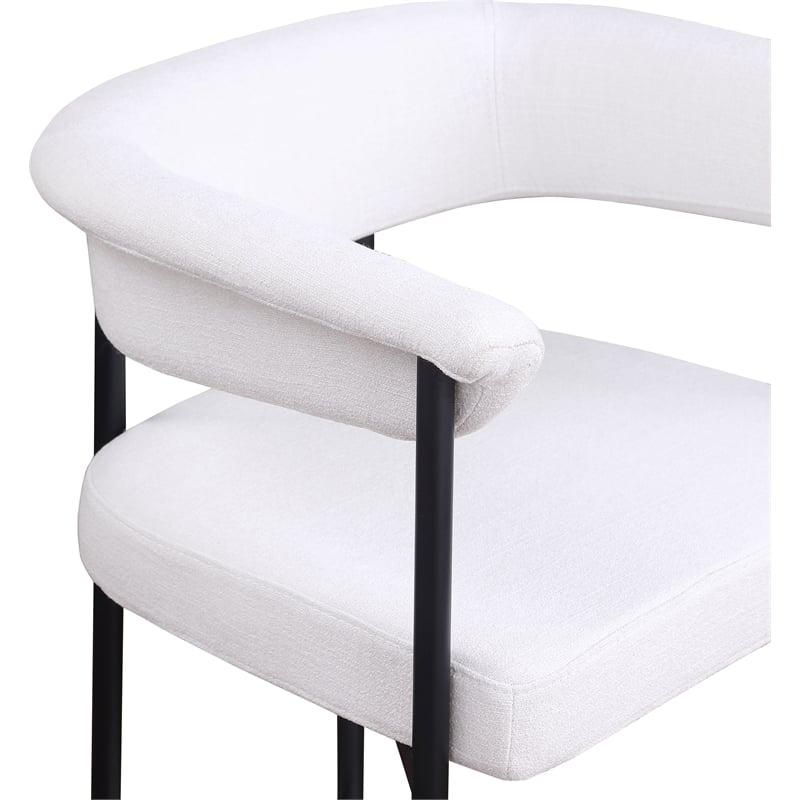 Meridian Furniture Malin Cream Linen Textured Fabric Counter Stool (Set of 2)