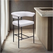 Meridian Furniture Malin Cream Linen Textured Fabric Counter Stool (Set of 2)