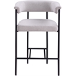 Meridian Furniture Malin Grey Linen Textured Fabric Counter Stool (Set of 2)
