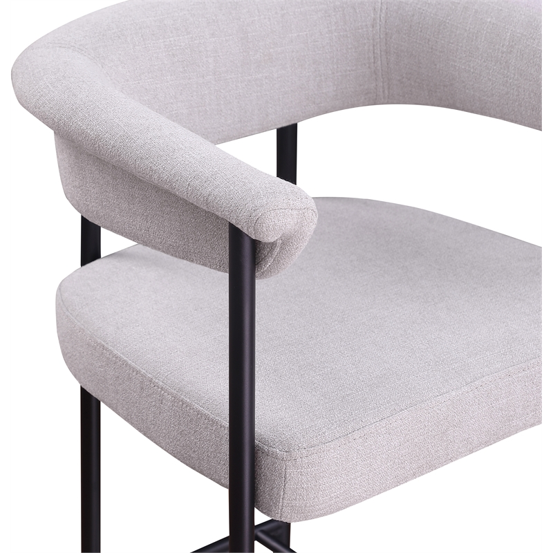Meridian Furniture Malin Grey Linen Textured Fabric Counter Stool (Set of 2)