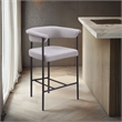 Meridian Furniture Malin Grey Linen Textured Fabric Counter Stool (Set of 2)