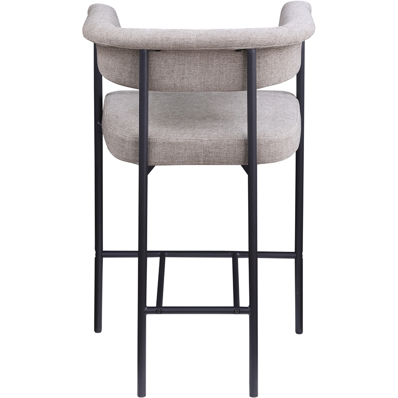 Meridian Furniture Malin Taupe Linen Textured Fabric Counter Stool (Set of 2)