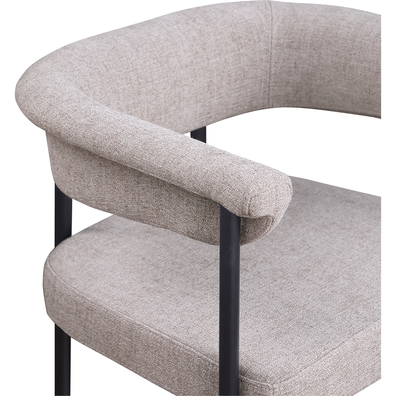 Meridian Furniture Malin Taupe Linen Textured Fabric Counter Stool (Set of 2)