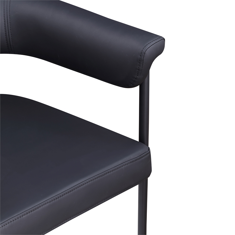 Meridian Furniture Malin Black Vegan Leather Dining Chair (Set of 2)