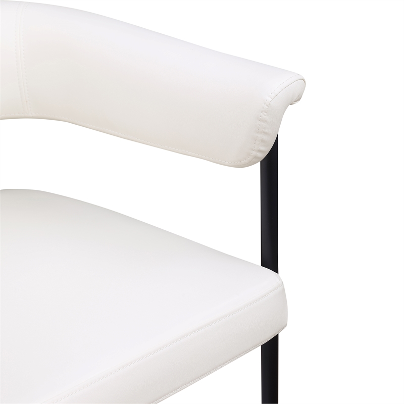 Meridian Furniture Malin Cream Vegan Leather Dining Chair (Set of 2)