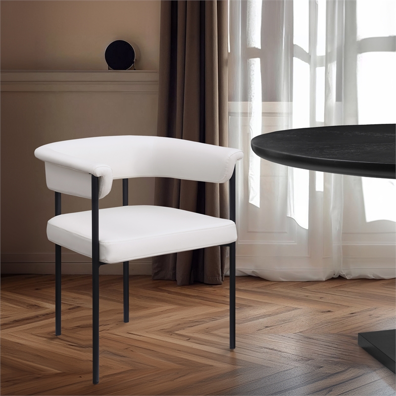 Meridian Furniture Malin Cream Vegan Leather Dining Chair (Set of 2)