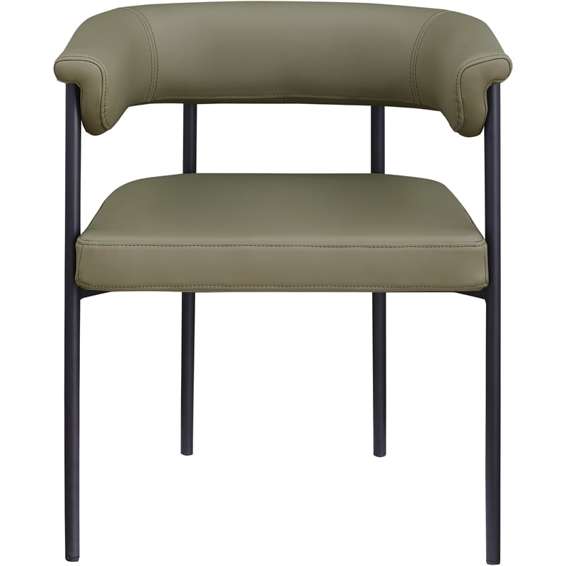 Meridian Furniture Malin Olive Vegan Leather Dining Chair (Set of 2)