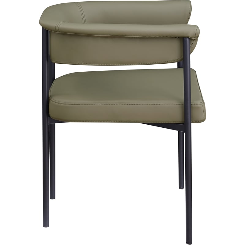 Meridian Furniture Malin Olive Vegan Leather Dining Chair (Set of 2)