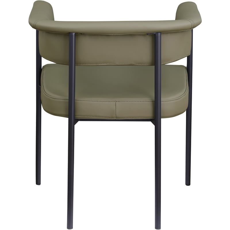Meridian Furniture Malin Olive Vegan Leather Dining Chair (Set of 2)