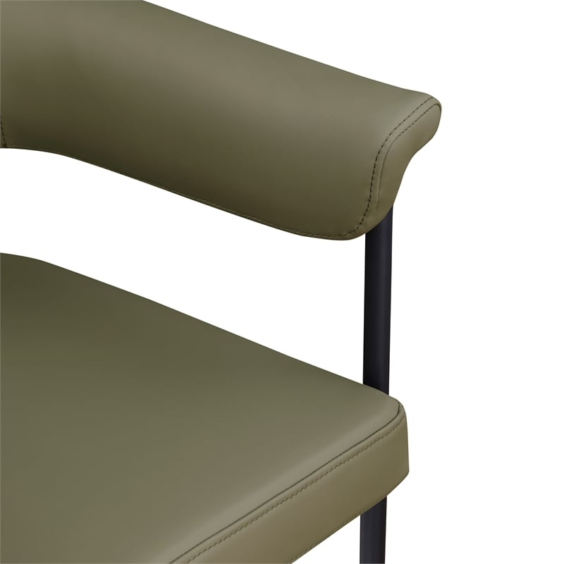 Meridian Furniture Malin Olive Vegan Leather Dining Chair (Set of 2)