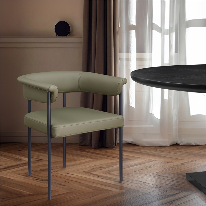 Meridian Furniture Malin Olive Vegan Leather Dining Chair (Set of 2)