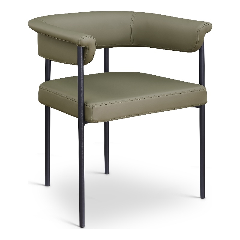 Meridian Furniture Malin Olive Vegan Leather Dining Chair (Set of 2)