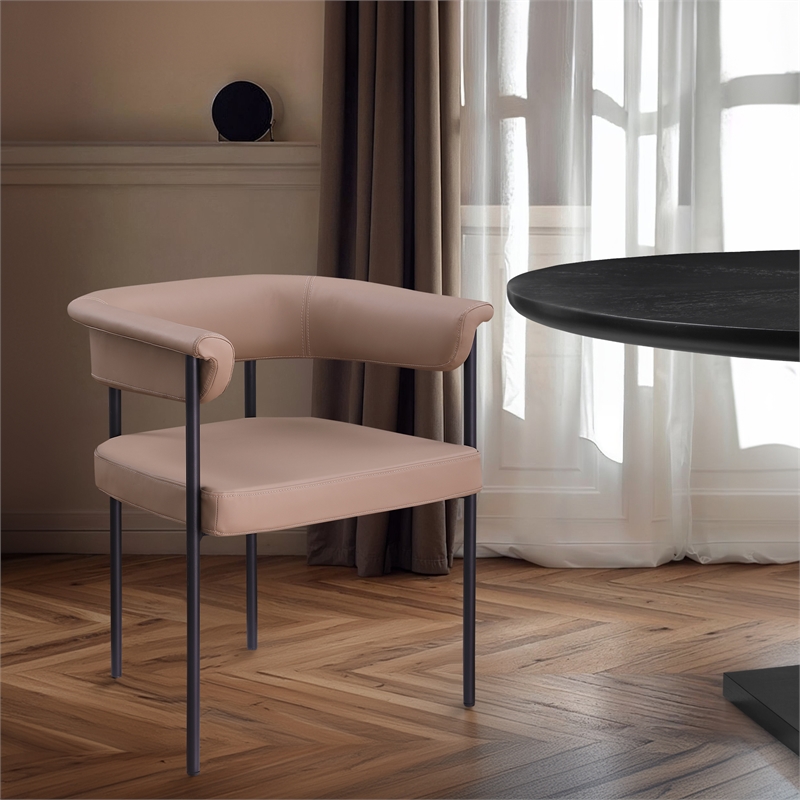 Meridian Furniture Malin Tan Vegan Leather Dining Chair (Set of 2)