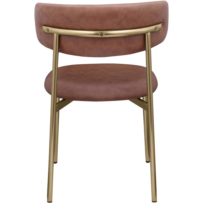 Meridian Furniture Lupita Brown Vegan Leather Dining Chair (Set of 2)