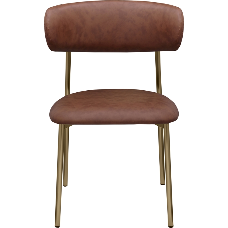 Meridian Furniture Lupita Brown Vegan Leather Dining Chair (Set of 2)
