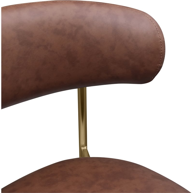 Meridian Furniture Lupita Brown Vegan Leather Dining Chair (Set of 2)
