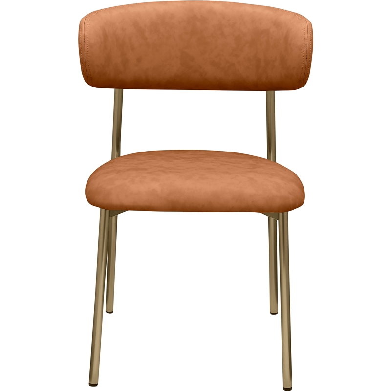 Meridian Furniture Lupita Cognac Vegan Leather Dining Chair (Set of 2)