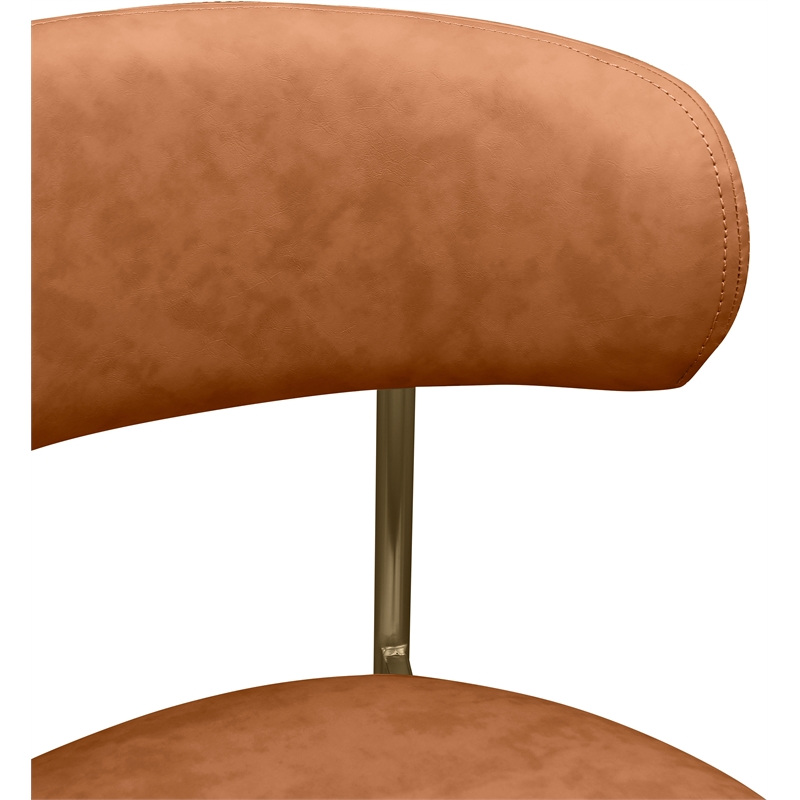 Meridian Furniture Lupita Cognac Vegan Leather Dining Chair (Set of 2)