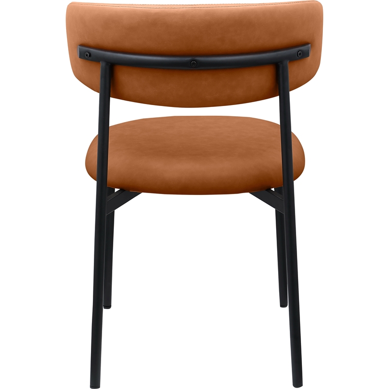 Meridian Furniture Lupita Cognac Vegan Leather Dining Chair (Set of 2)