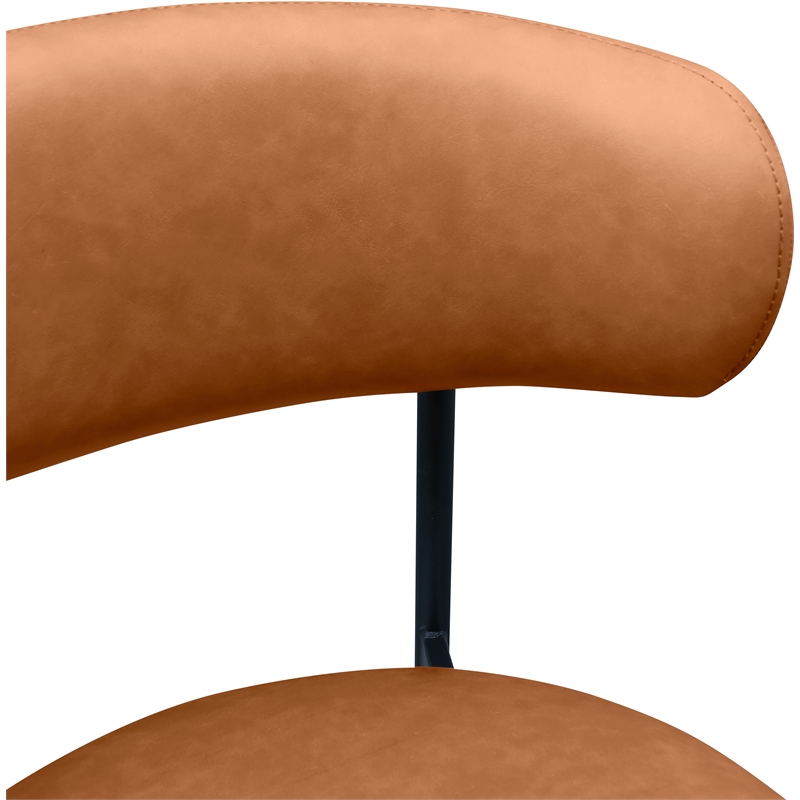 Meridian Furniture Lupita Cognac Vegan Leather Dining Chair (Set of 2)