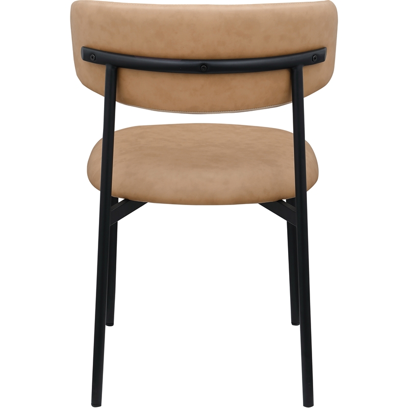 Meridian Furniture Lupita Tan Vegan Leather Dining Chair (Set of 2)