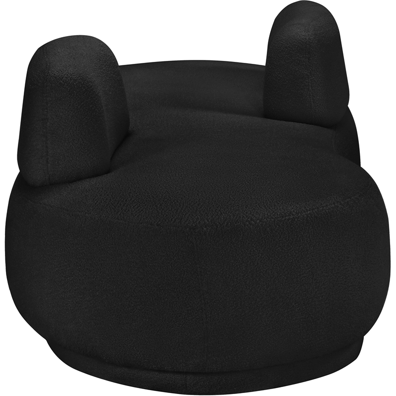 Meridian Furniture Argyle Black Teddy Fabric Chaise/Loveseat