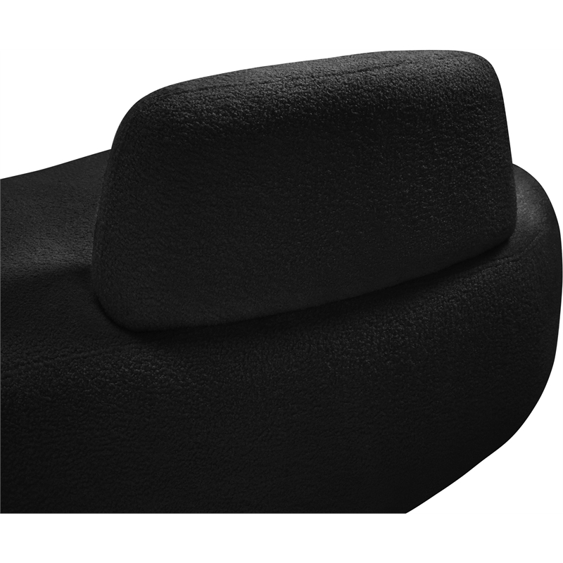 Meridian Furniture Argyle Black Teddy Fabric Chaise/Loveseat